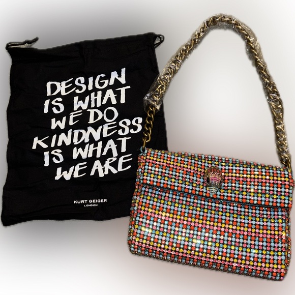 Kurt Geiger Handbags - NWT Kurt Geiger Multicolor Rhinestone Convertible Crossbody/Shoulder Bag